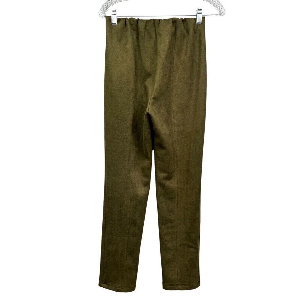 Avec Les Filles Anthropologie Womens Pants Vegan Suede Elastic Waist Green Sz M*